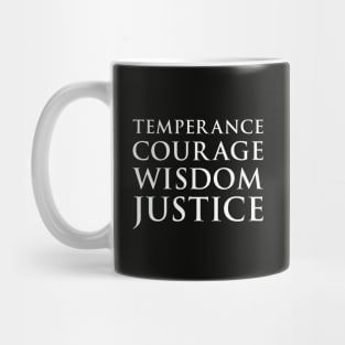 Temperance, Courage, Wisdom And Justice Mug